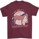 Equestrian Horse My Only Stable Relationship Mens T-Shirt 100% Cotton Maroon