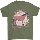 Equestrian Horse My Only Stable Relationship Mens T-Shirt 100% Cotton Military Green