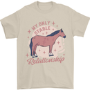 Equestrian Horse My Only Stable Relationship Mens T-Shirt 100% Cotton Sand