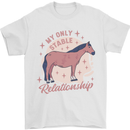 Equestrian Horse My Only Stable Relationship Mens T-Shirt 100% Cotton White