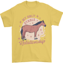 Equestrian Horse My Only Stable Relationship Mens T-Shirt 100% Cotton Yellow