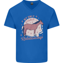 Equestrian Horse My Only Stable Relationship Mens V-Neck Cotton T-Shirt Royal Blue