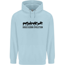 Equestrian Horse Riding Evolution Childrens Kids Hoodie Light Blue