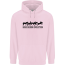 Equestrian Horse Riding Evolution Childrens Kids Hoodie Light Pink