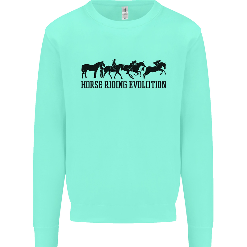 Equestrian Horse Riding Evolution Kids Sweatshirt Jumper Peppermint