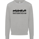 Equestrian Horse Riding Evolution Kids Sweatshirt Jumper Sports Grey