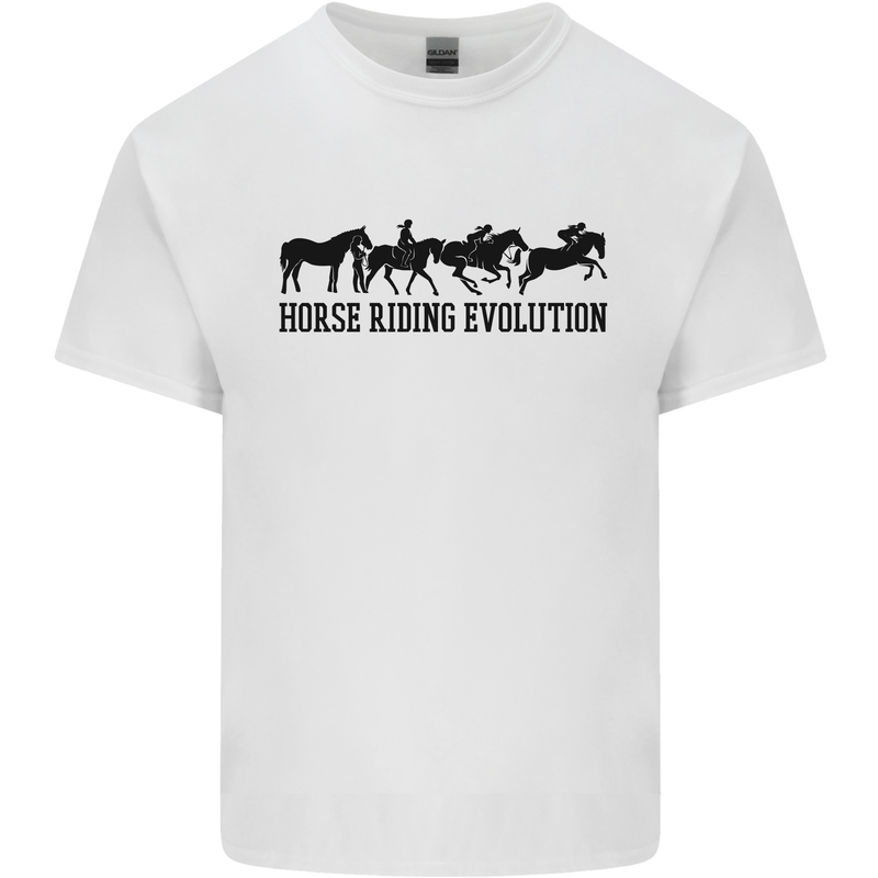 Equestrian Horse Riding Evolution Kids T-Shirt Childrens White