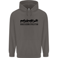 Equestrian Horse Riding Evolution Mens 80% Cotton Hoodie Charcoal