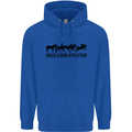 Equestrian Horse Riding Evolution Mens 80% Cotton Hoodie Royal Blue