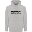 Equestrian Horse Riding Evolution Mens 80% Cotton Hoodie Sports Grey