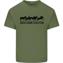 Equestrian Horse Riding Evolution Mens Cotton T-Shirt Tee Top Military Green