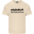 Equestrian Horse Riding Evolution Mens Cotton T-Shirt Tee Top Natural