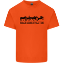 Equestrian Horse Riding Evolution Mens Cotton T-Shirt Tee Top Orange