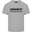 Equestrian Horse Riding Evolution Mens Cotton T-Shirt Tee Top Sports Grey