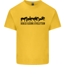 Equestrian Horse Riding Evolution Mens Cotton T-Shirt Tee Top Yellow