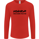Equestrian Horse Riding Evolution Mens Long Sleeve T-Shirt Red