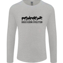 Equestrian Horse Riding Evolution Mens Long Sleeve T-Shirt Sports Grey