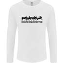 Equestrian Horse Riding Evolution Mens Long Sleeve T-Shirt White