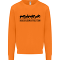 Equestrian Horse Riding Evolution Mens Sweatshirt Jumper Orange