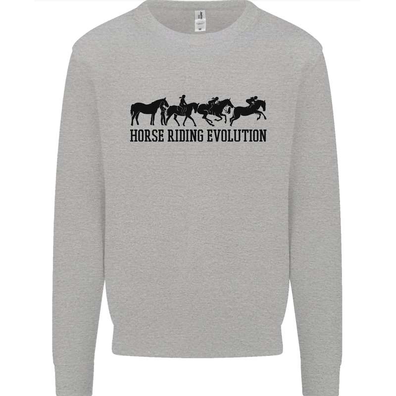 Equestrian Horse Riding Evolution Mens Sweatshirt Jumper Sports Grey