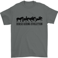 Equestrian Horse Riding Evolution Mens T-Shirt 100% Cotton Charcoal