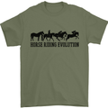 Equestrian Horse Riding Evolution Mens T-Shirt 100% Cotton Military Green