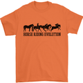 Equestrian Horse Riding Evolution Mens T-Shirt 100% Cotton Orange