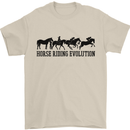 Equestrian Horse Riding Evolution Mens T-Shirt 100% Cotton Sand