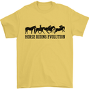 Equestrian Horse Riding Evolution Mens T-Shirt 100% Cotton Yellow