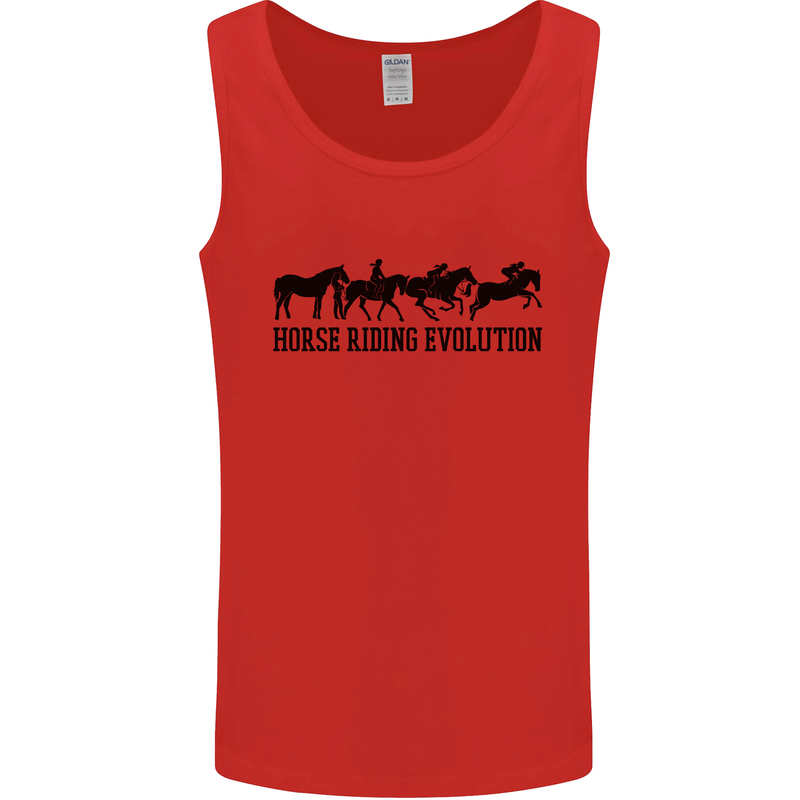 Equestrian Horse Riding Evolution Mens Vest Tank Top Red