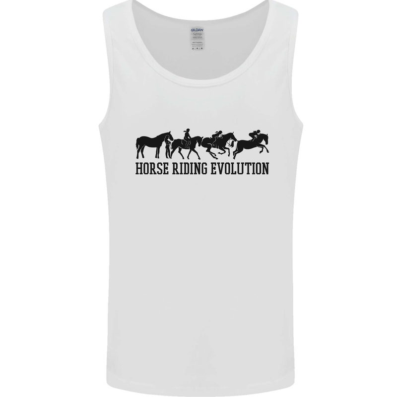 Equestrian Horse Riding Evolution Mens Vest Tank Top White