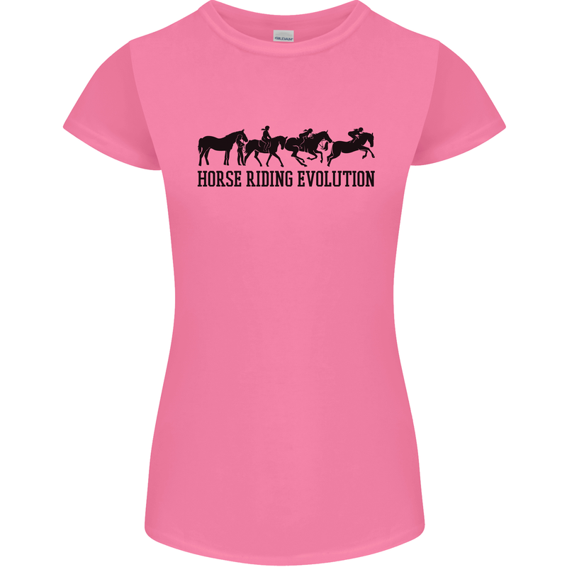 Equestrian Horse Riding Evolution Womens Petite Cut T-Shirt Azalea