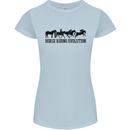 Equestrian Horse Riding Evolution Womens Petite Cut T-Shirt Light Blue