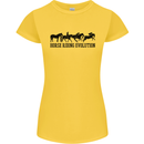 Equestrian Horse Riding Evolution Womens Petite Cut T-Shirt Yellow