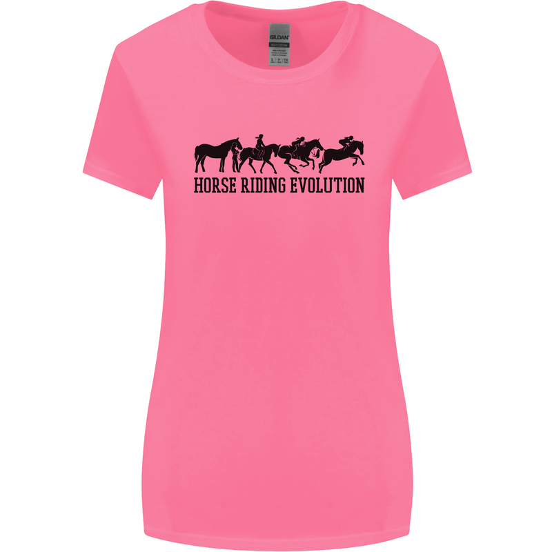 Equestrian Horse Riding Evolution Womens Wider Cut T-Shirt Azalea