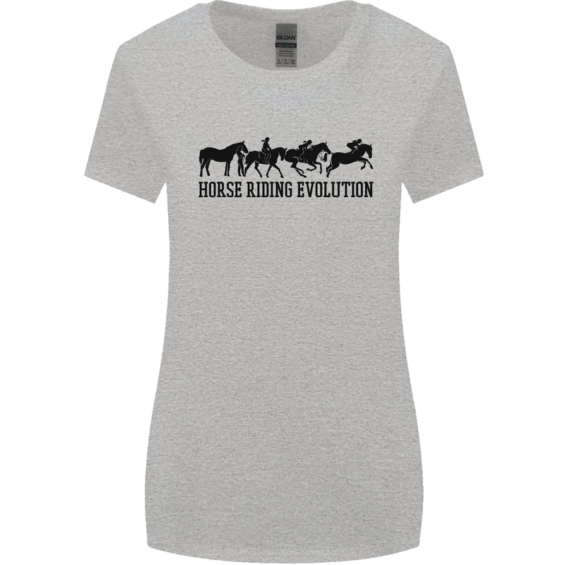 Equestrian Horse Riding Evolution Womens Wider Cut T-Shirt Sports Grey