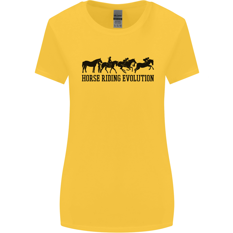 Equestrian Horse Riding Evolution Womens Wider Cut T-Shirt Yellow