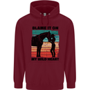 Equestrian Horse Riding My Wild Heart Childrens Kids Hoodie Maroon