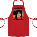 Equestrian Horse Riding My Wild Heart Cotton Apron 100% Organic Red