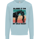 Equestrian Horse Riding My Wild Heart Kids Sweatshirt Jumper Light Blue