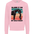 Equestrian Horse Riding My Wild Heart Kids Sweatshirt Jumper Light Pink