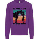 Equestrian Horse Riding My Wild Heart Kids Sweatshirt Jumper Purple