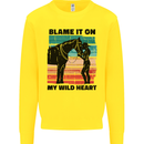 Equestrian Horse Riding My Wild Heart Kids Sweatshirt Jumper Yellow