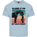 Equestrian Horse Riding My Wild Heart Kids T-Shirt Childrens Light Blue