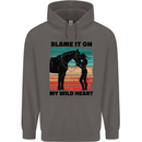 Equestrian Horse Riding My Wild Heart Mens 80% Cotton Hoodie Charcoal