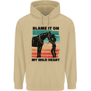 Equestrian Horse Riding My Wild Heart Mens 80% Cotton Hoodie Sand