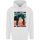 Equestrian Horse Riding My Wild Heart Mens 80% Cotton Hoodie White