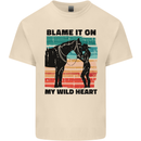 Equestrian Horse Riding My Wild Heart Mens Cotton T-Shirt Tee Top Natural