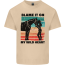Equestrian Horse Riding My Wild Heart Mens Cotton T-Shirt Tee Top Sand