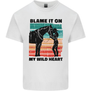 Equestrian Horse Riding My Wild Heart Mens Cotton T-Shirt Tee Top White